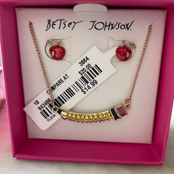 NWT- Betsey Johnson Teacher Jewelry Set. Perfect for the new school year! - Picture 4 of 7